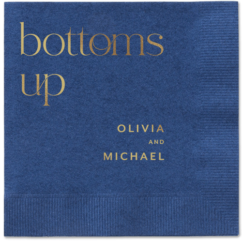 Modern Dining Napkin, Yellow, Navy, gold