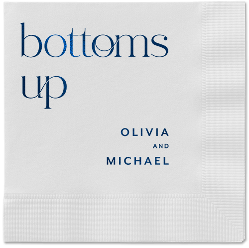 Modern Dining Napkin, Blue, White, midnight