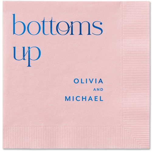 Modern Dining Napkin, Blue, Blush
