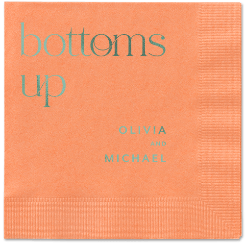 Modern Dining Napkin, Green, Coral, sage