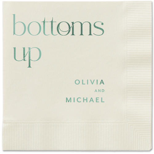 Modern Dining Napkin, Green, Ecru, sage