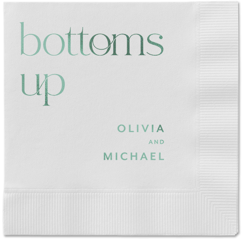 Modern Dining Napkin, Green, White