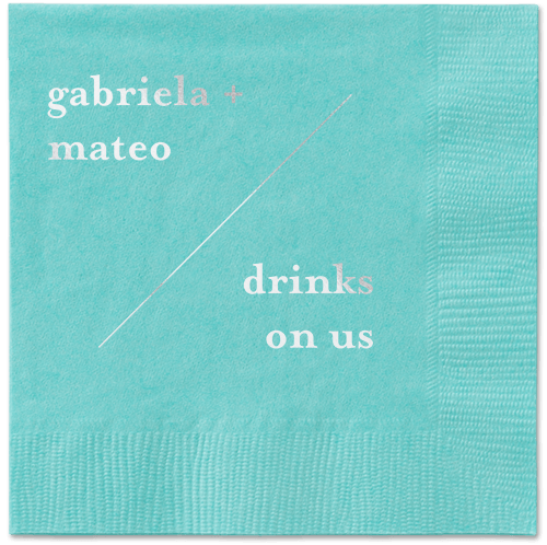 Modern Stylings Napkin, Grey, Aqua