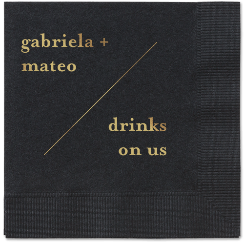 Modern Stylings Napkin, Yellow, Black, gold