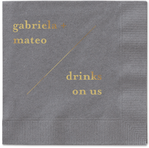 Modern Stylings Napkin, Yellow, Pewter, gold