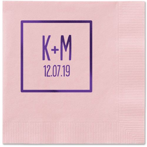 Boxed Bliss Napkins, Purple, Blush, Purple