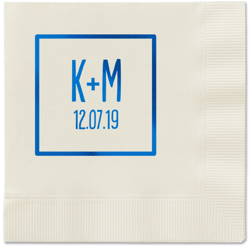 Boxed Bliss Napkins, Blue, Ecru, Royal