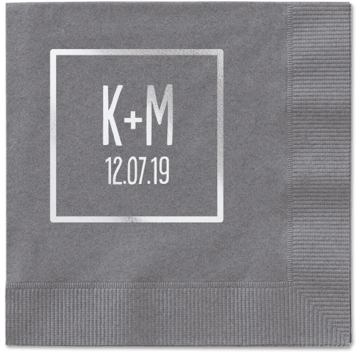 Boxed Bliss Napkins, Grey, Pewter, Silver