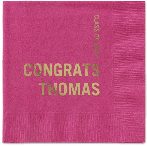 Bold Acclaim Napkin, Yellow, Magenta