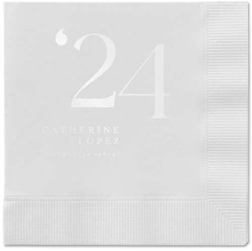 Slanted Style Napkin, White, White