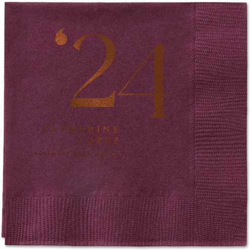 Slanted Style Napkin, Brown, Berry