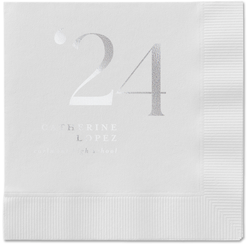 Slanted Style Napkin, Grey, White