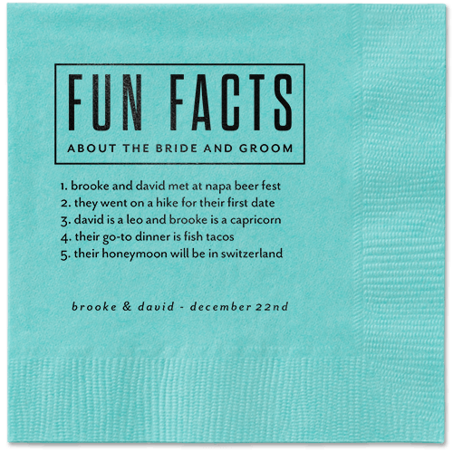 Cherished Chapters Napkins, Black, Aqua
