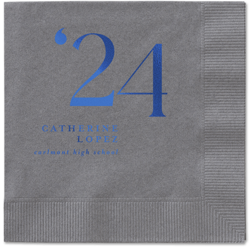 Slanted Style Napkin, Blue, Pewter