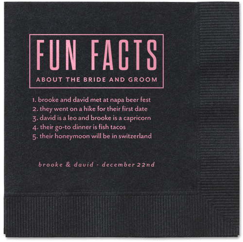 Cherished Chapters Napkins, Pink, Black