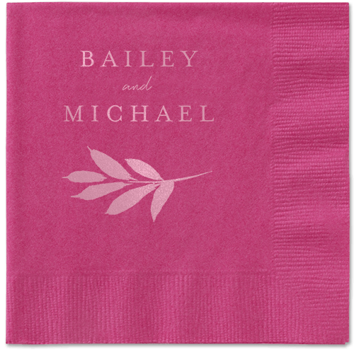 Pressed Leaves Napkin, Pink, Magenta