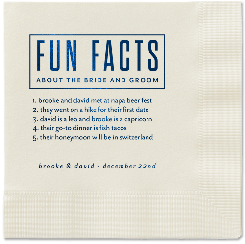 Cherished Chapters Napkins, Blue, Ecru, Midnight