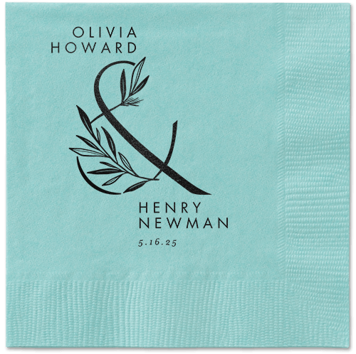 Splendid Spruce Napkin, Black, Aqua, black