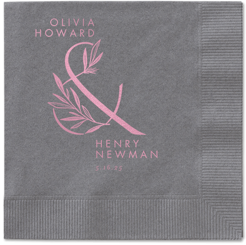 Splendid Spruce Napkin, Pink, Pewter, blush
