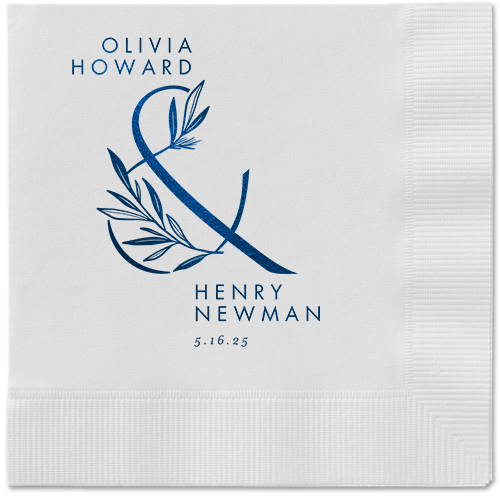 Splendid Spruce Napkin, Blue, White