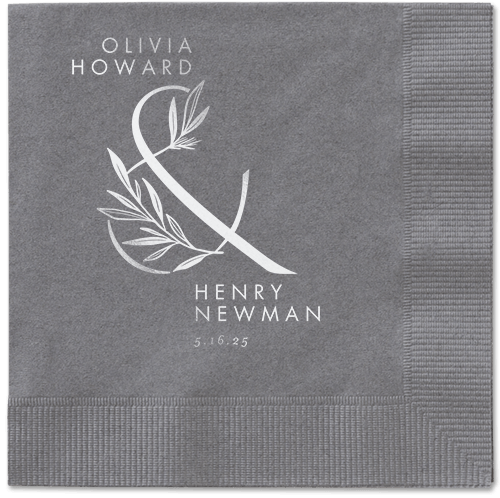 Splendid Spruce Napkin, Grey, Pewter, silver
