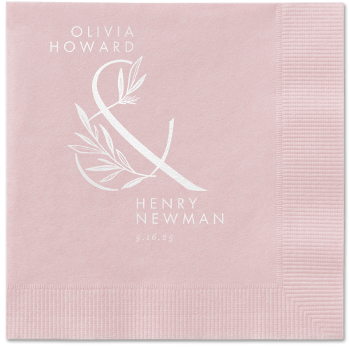 Splendid Spruce Napkin, White, Blush