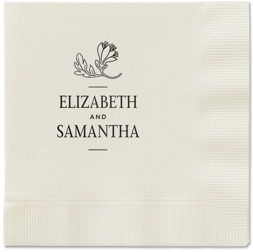 Newlywed Nouveau Napkin, Black, Ecru, black