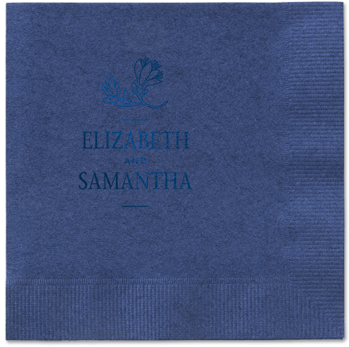 Newlywed Nouveau Napkin, Blue, Navy, midnight