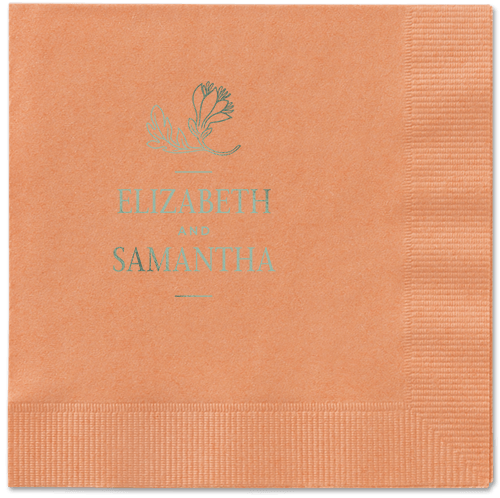 Newlywed Nouveau Napkin, Green, Coral, sage