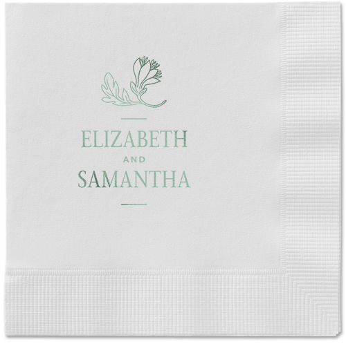 Newlywed Nouveau Napkin, Green, White, sage