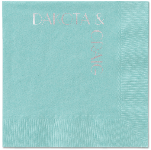 Enchanted Event Napkin, Grey, Aqua, silver