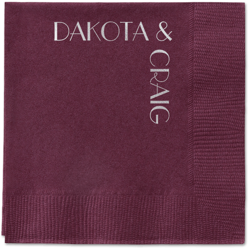 Enchanted Event Napkin, Grey, Berry