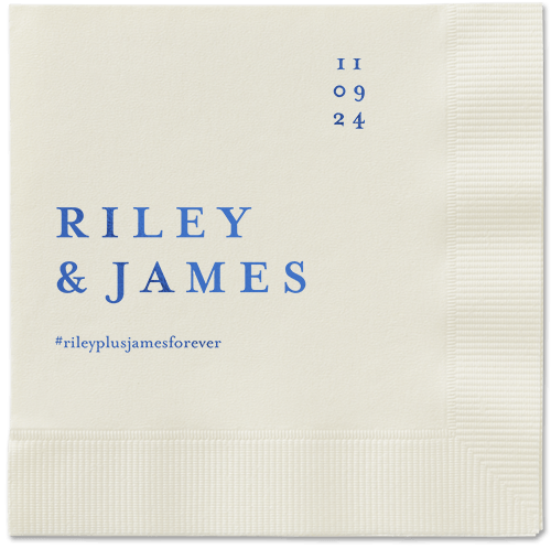 Weathered Wash Napkin, Blue, Ecru, royal