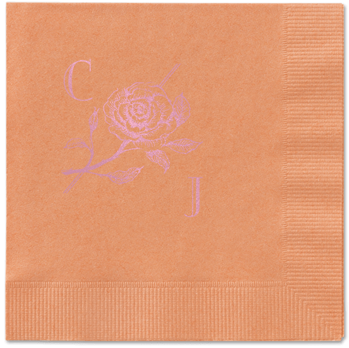 Romantic Rose Napkin, Pink, Coral, blush