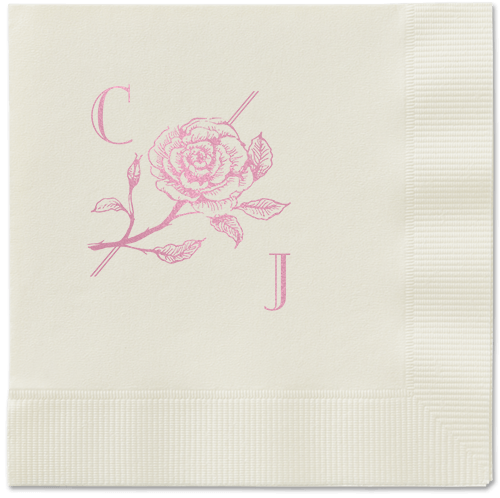 Romantic Rose Napkin, Pink, Ecru, blush
