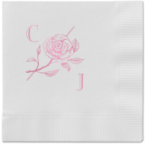 Romantic Rose Napkin, Pink, White, blush