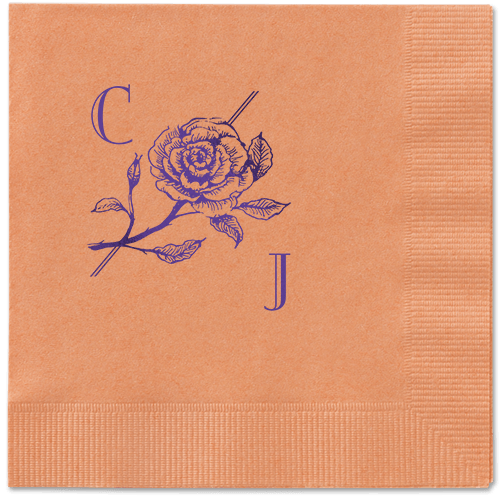 Romantic Rose Napkin, Purple, Coral
