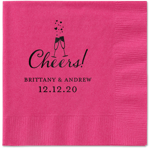 Cherished Cheer Napkins, Black, Magenta