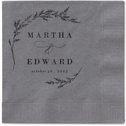 Spectacular Spruce Napkin, Black, Pewter, black