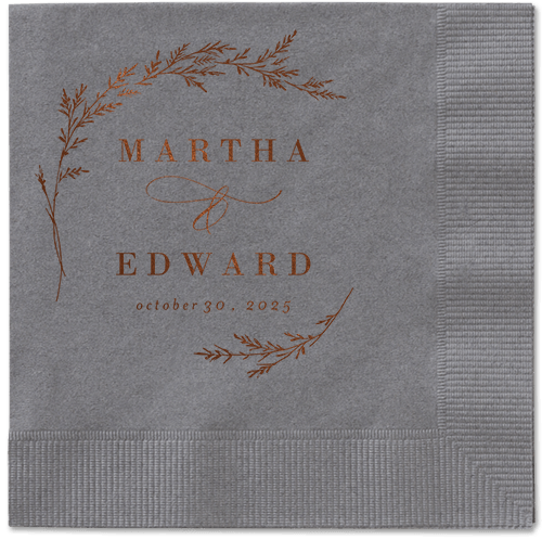 Spectacular Spruce Napkin, Brown, Pewter, mocha