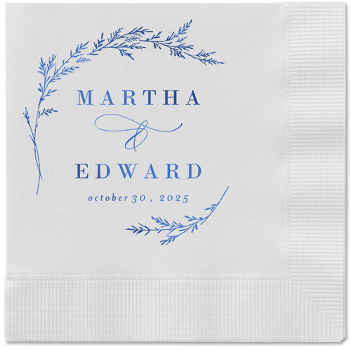 Spectacular Spruce Napkin, Blue, White, royal