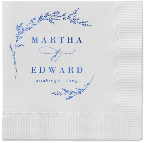 Spectacular Spruce Napkin, Blue, White