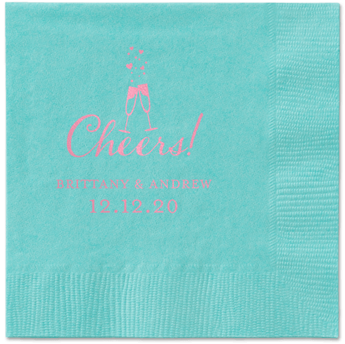 Cherished Cheer Napkins, Pink, Aqua, Blush