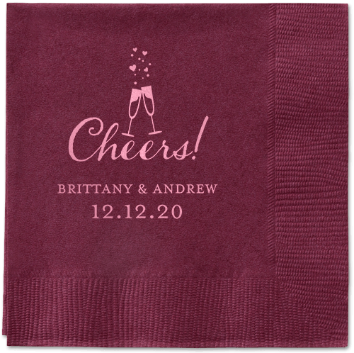 Cherished Cheer Napkins, Pink, Berry