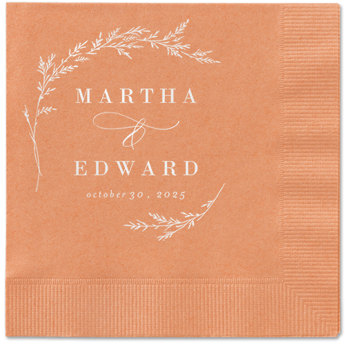 Spectacular Spruce Napkin, White, Coral, white