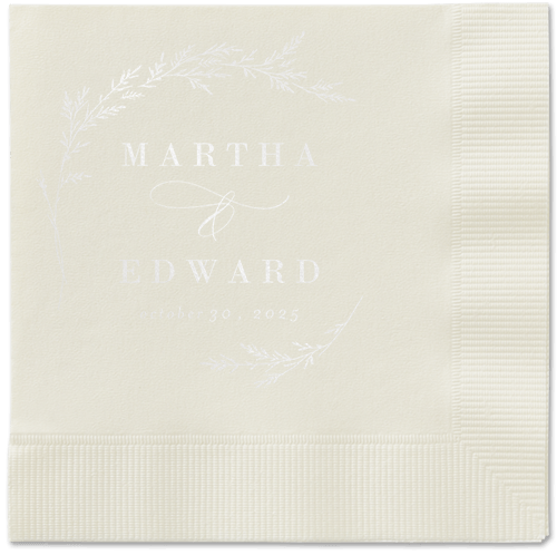 Spectacular Spruce Napkin, White, Ecru, white