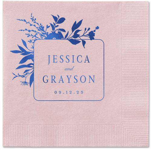 Floral Filigree Napkin, Blue, Blush, royal