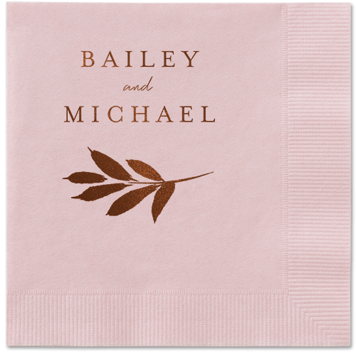 Pressed Leaves Napkin, Brown, Blush