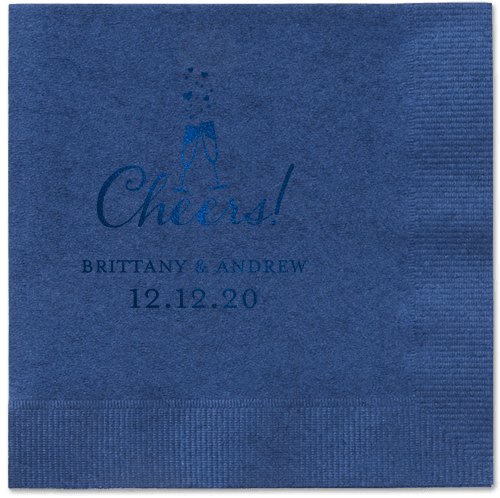 Cherished Cheer Napkins, Blue, Navy