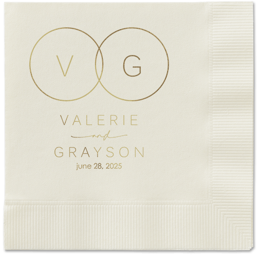Refined Rings Napkin, Yellow, Ecru